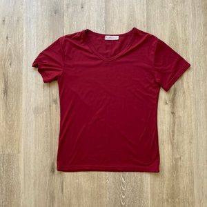 Brand new T-shirt, burgundy color